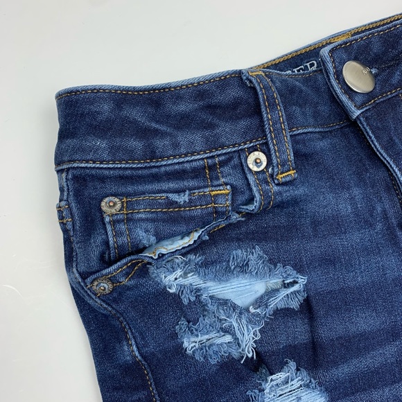 American Eagle Distressed High Rise Shortie Shorts - Picture 4 of 7